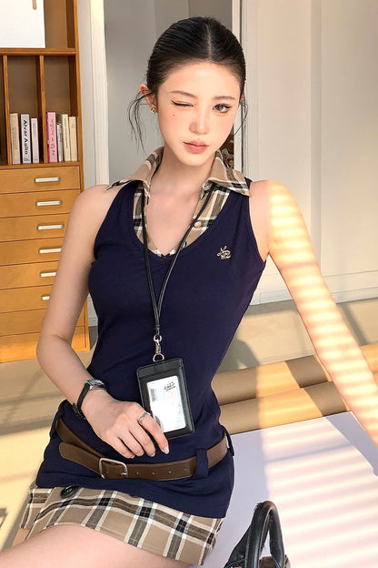 Elegant Sleeveless Vest Set-Up