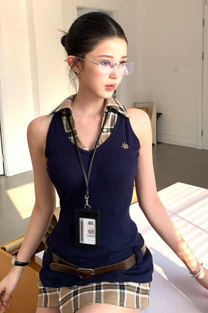 Elegant Sleeveless Vest Set-Up
