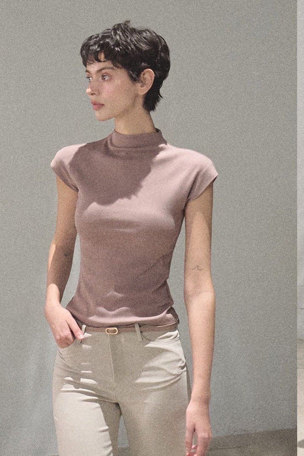 Ensemble pantalon évasé drapé en lyocell