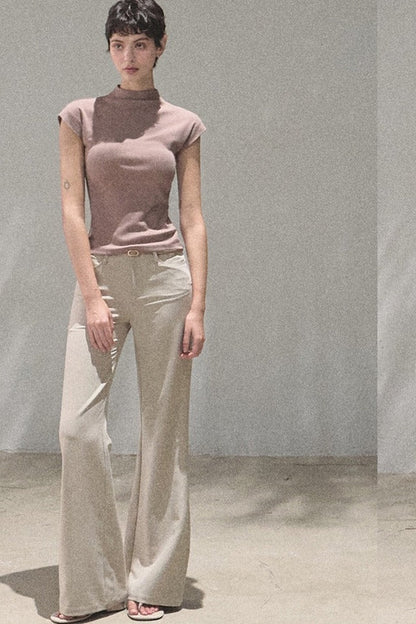 Ensemble pantalon évasé drapé en lyocell