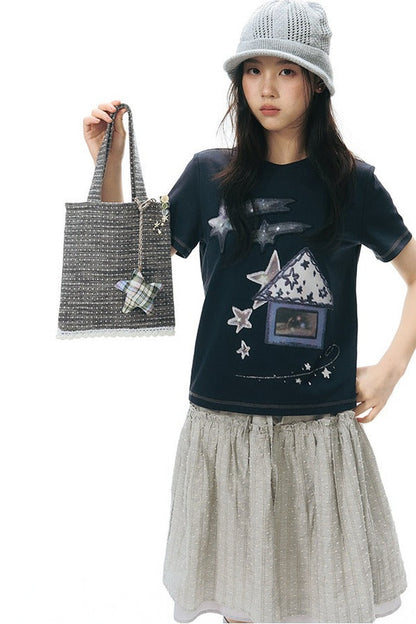 Retro Beaded Striped Envelope Bag