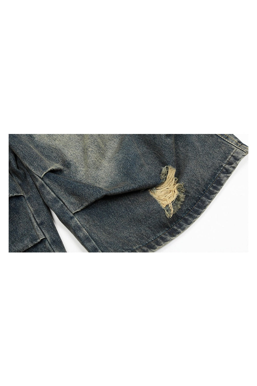 Retro Ripped Denim Capri Pants