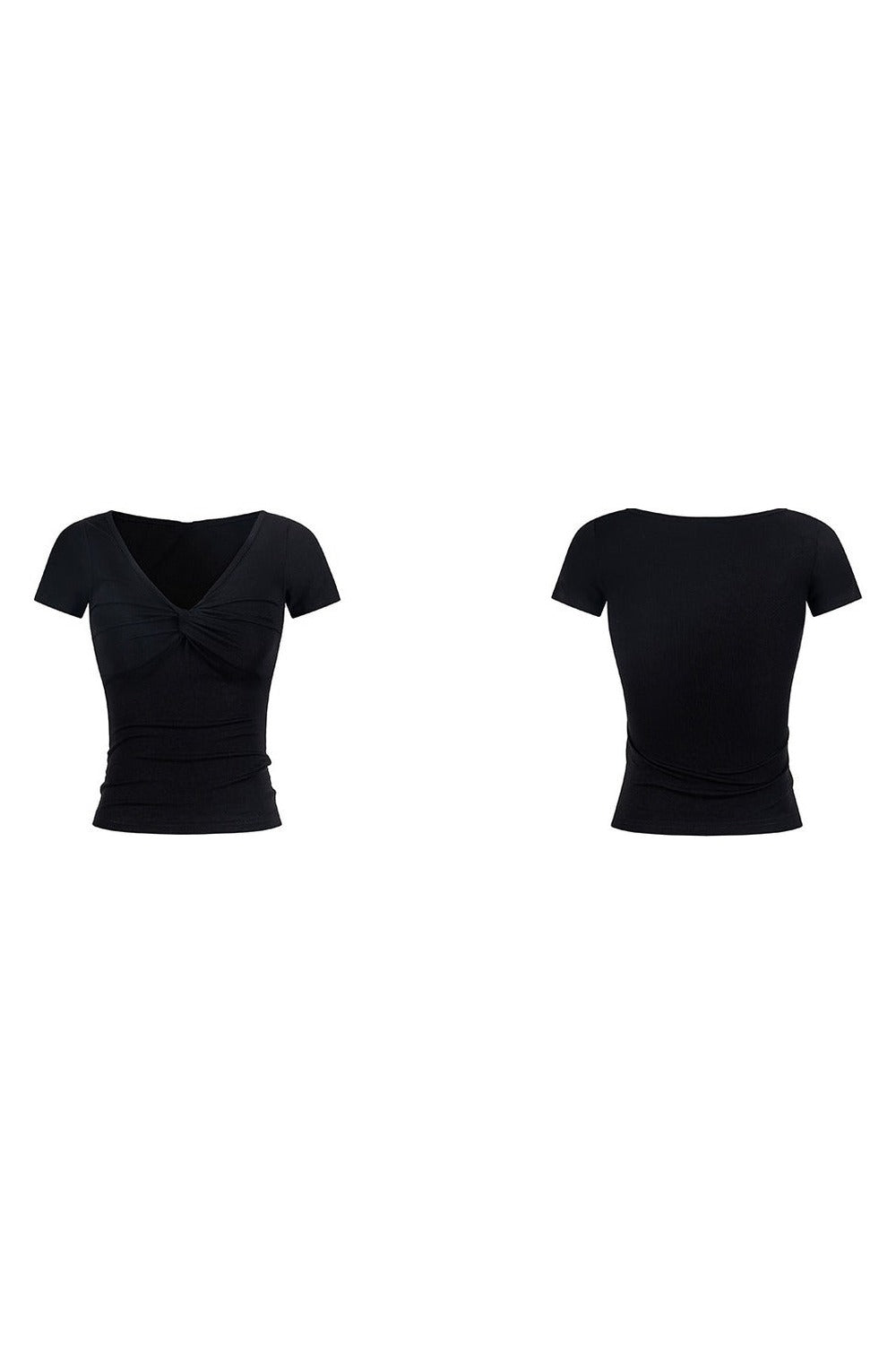 Top Y2K nero con scollo a V
