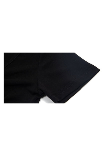 Top Y2K nero con scollo a V
