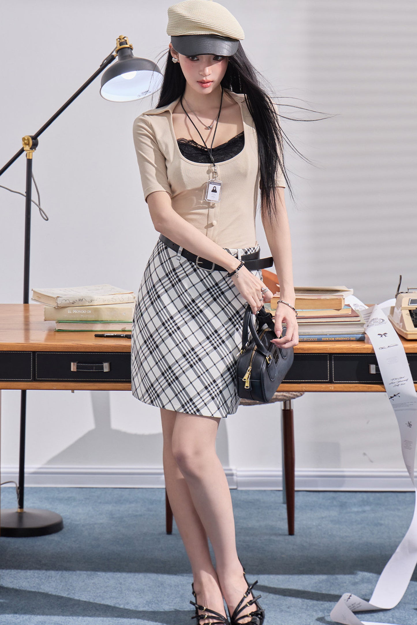 Fake Two-Piece U-Neck Top Set-Up