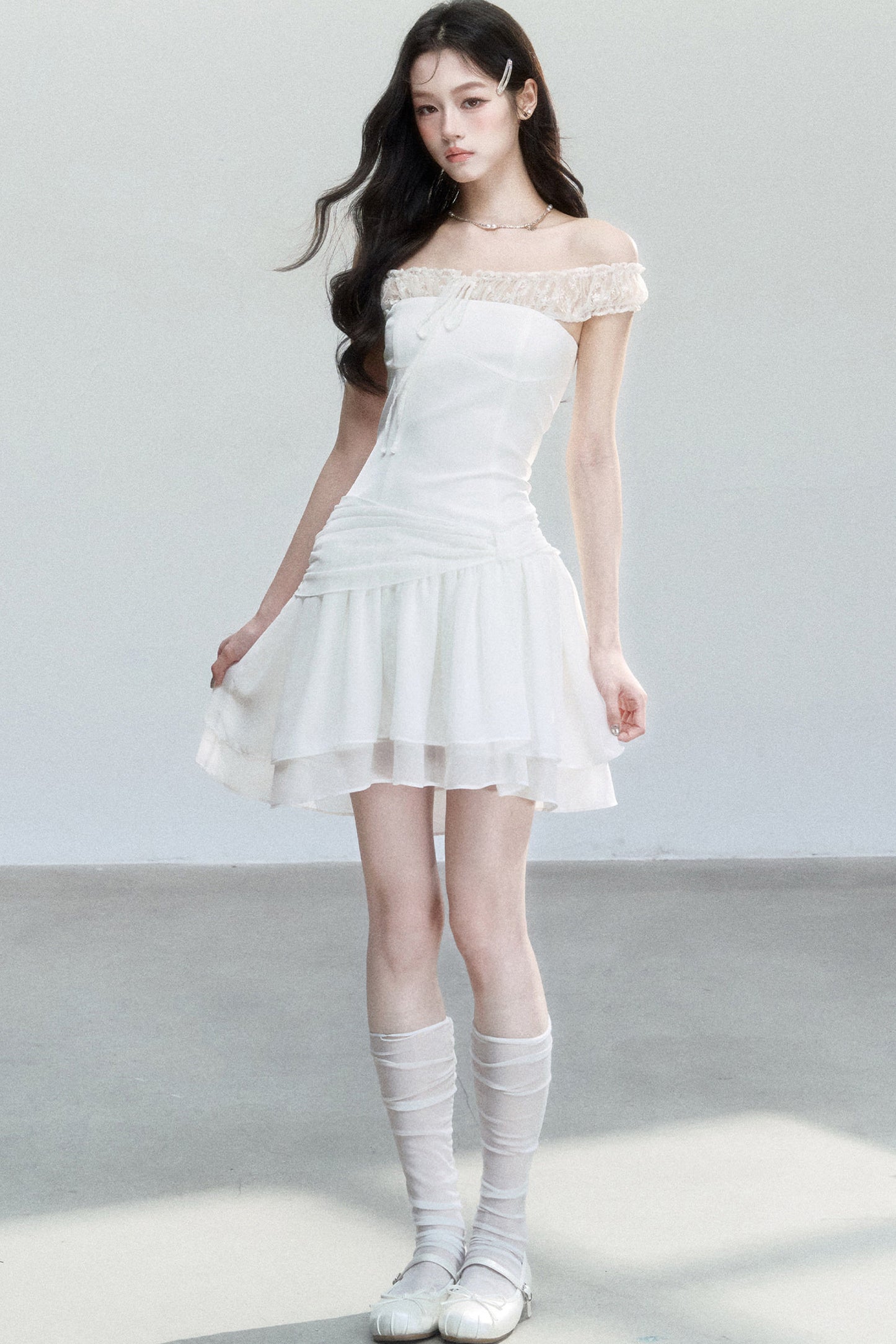 Moonlight Lace One-Shoulder Dress