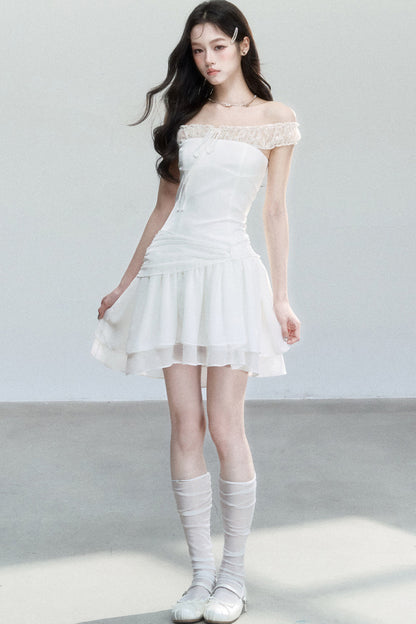 Moonlight Lace One-Shoulder Dress