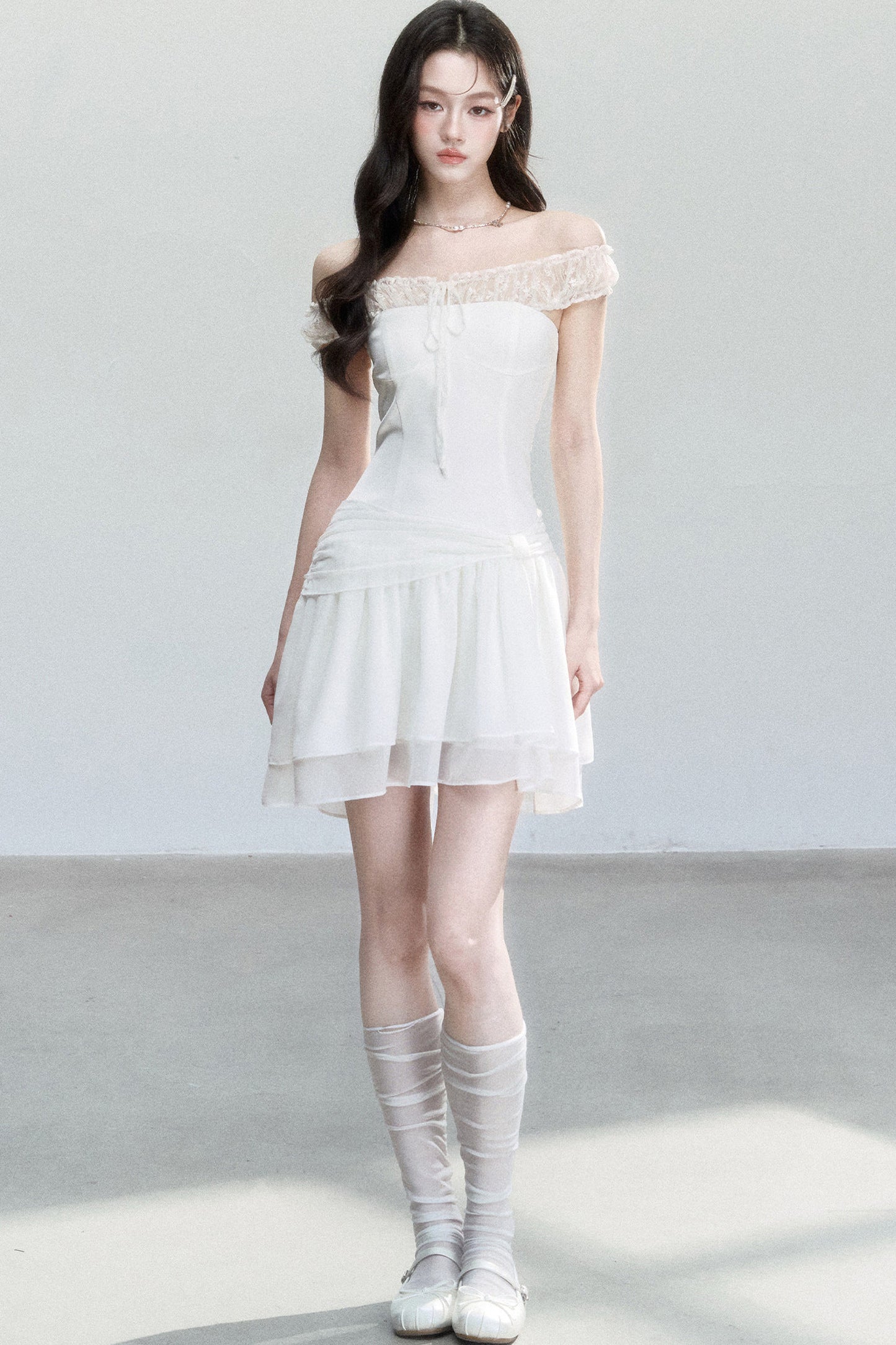 Moonlight Lace One-Shoulder Dress