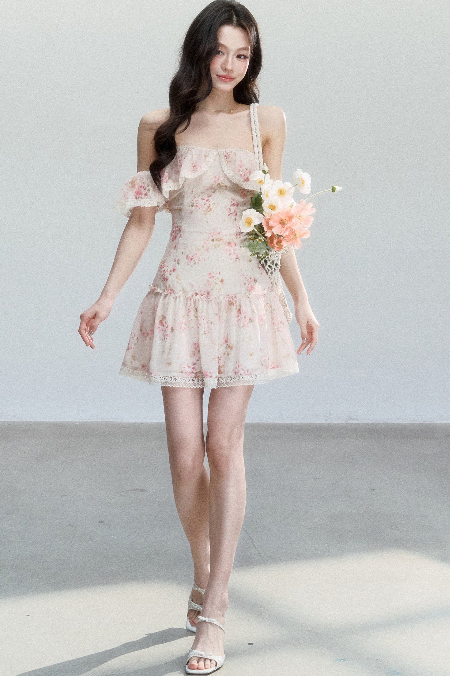 Pink Mist Off-Shoulder Dress