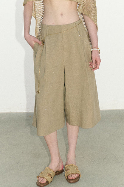 Colorful Lyocell Linen Capri Pants