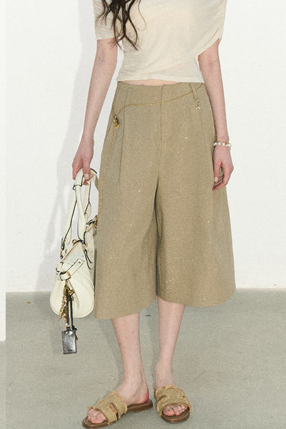 Colorful Lyocell Linen Capri Pants