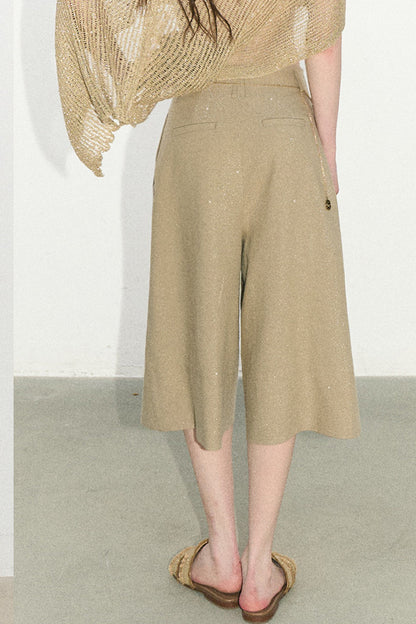 Colorful Lyocell Linen Capri Pants