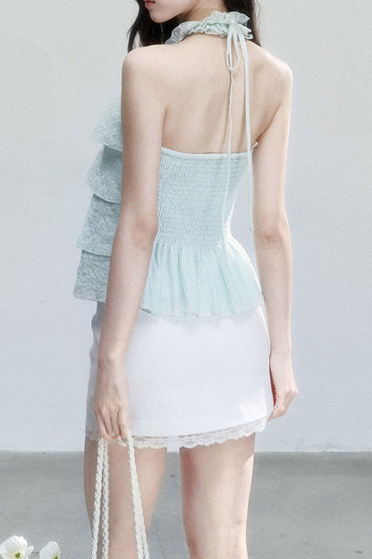 Mint Polka Dot Halter Top Set-Up