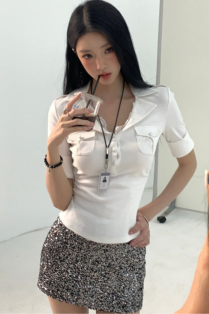 Lace Patchwork Slimming Suit Set-Up