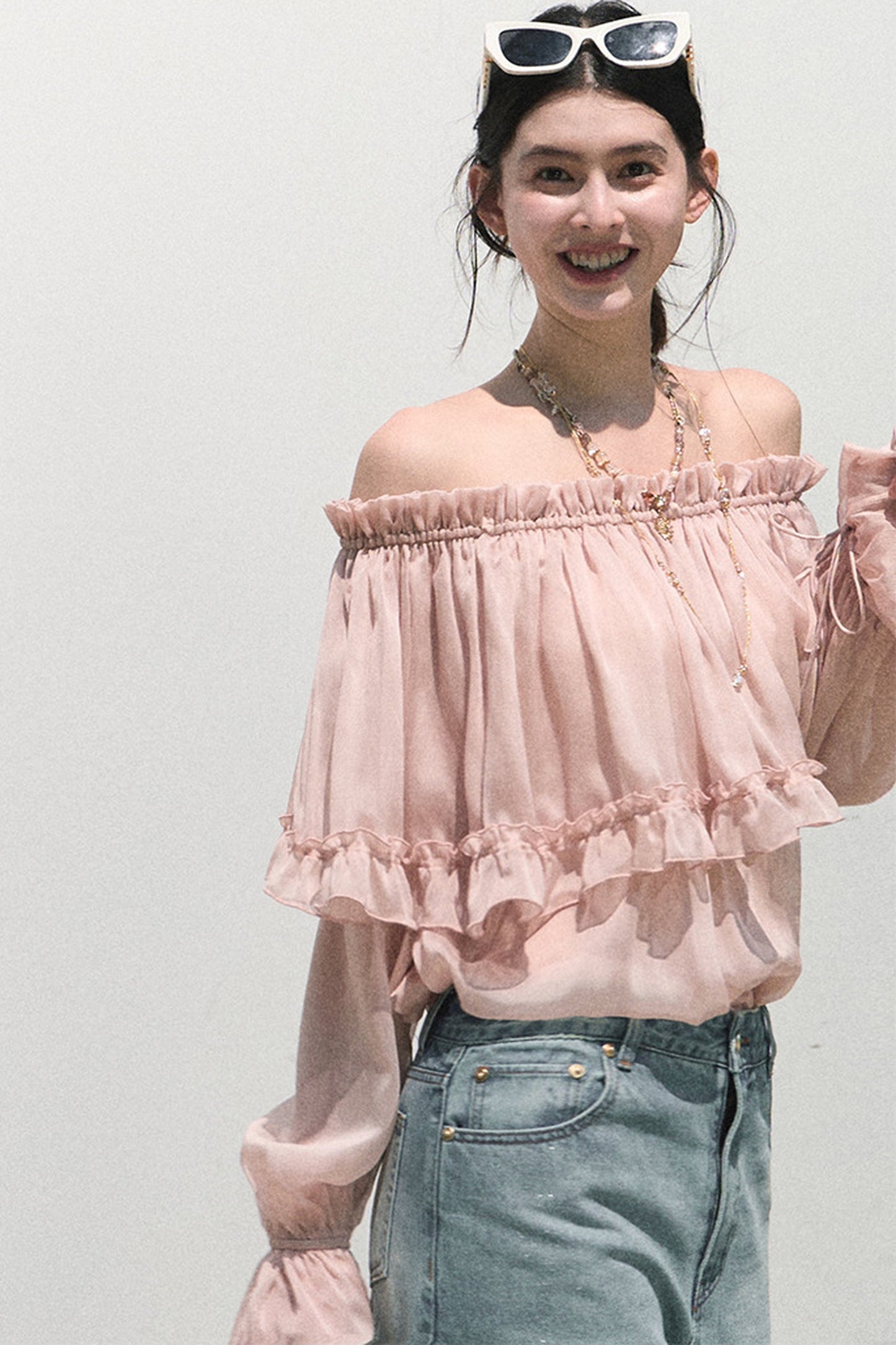 Romantic Ruffled Chiffon Blouse