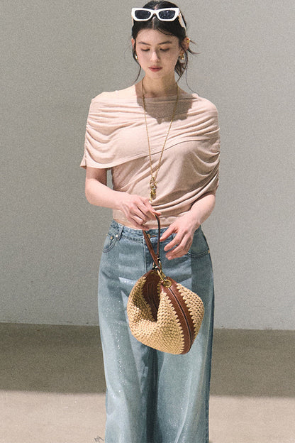 Irregular Stretch Knit Top Set