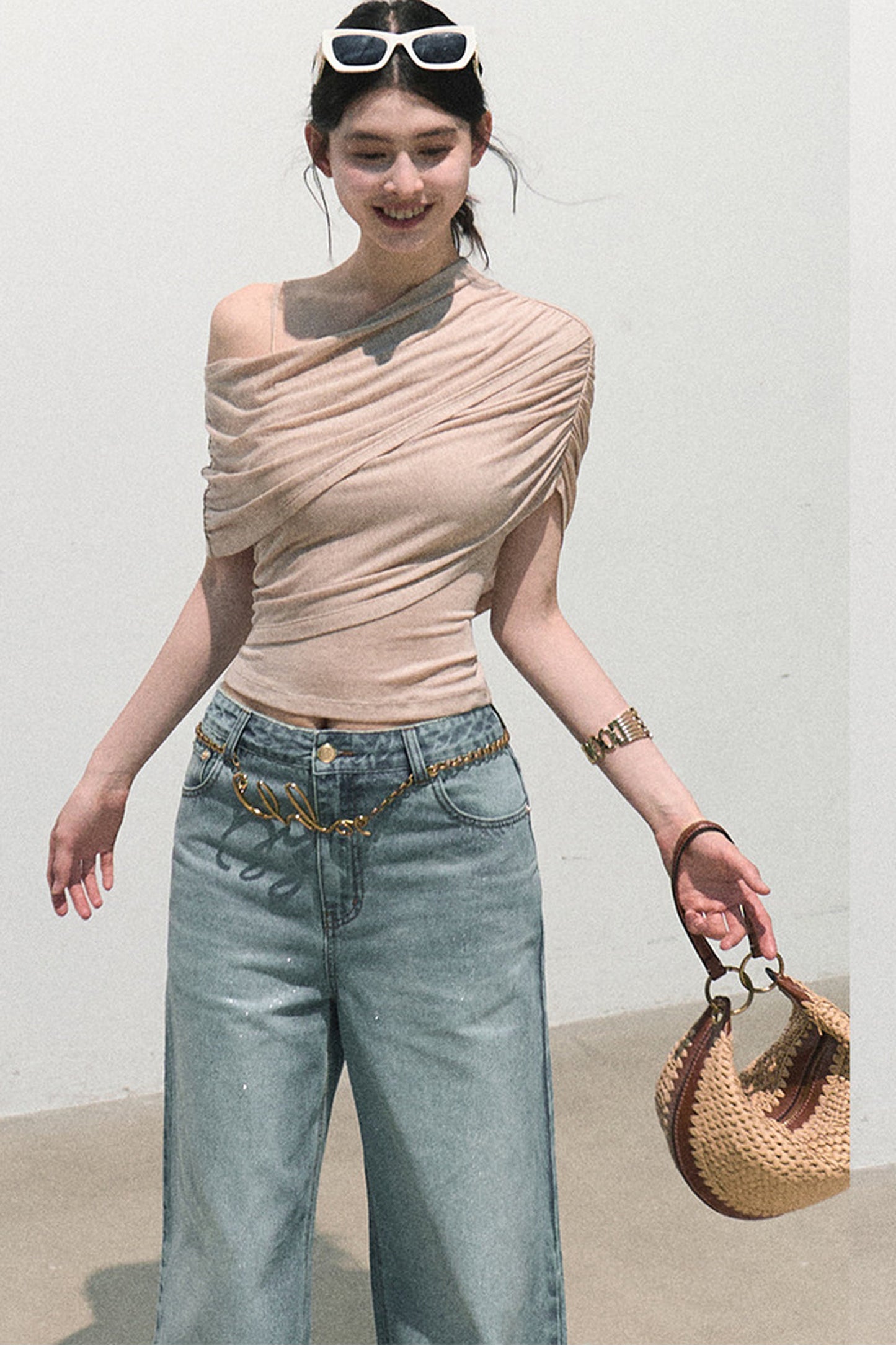 Irregular Stretch Knit Top Set