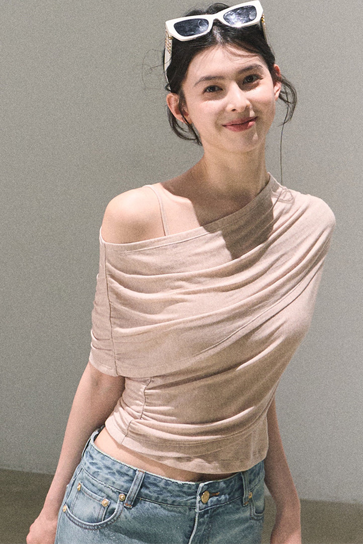 Irregular Stretch Knit Top Set