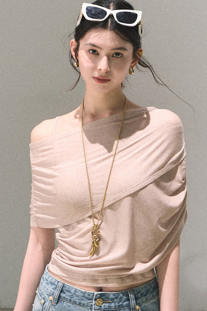 Irregular Stretch Knit Top Set