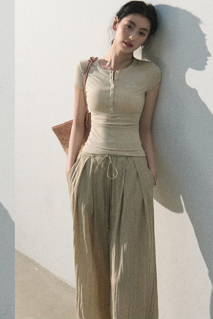 라이오셀 자수 폴로 탑