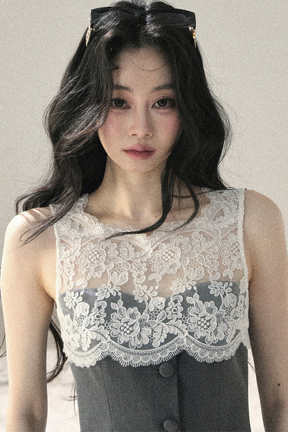 French Lace Top and Shorts Two-Piece Set-Up