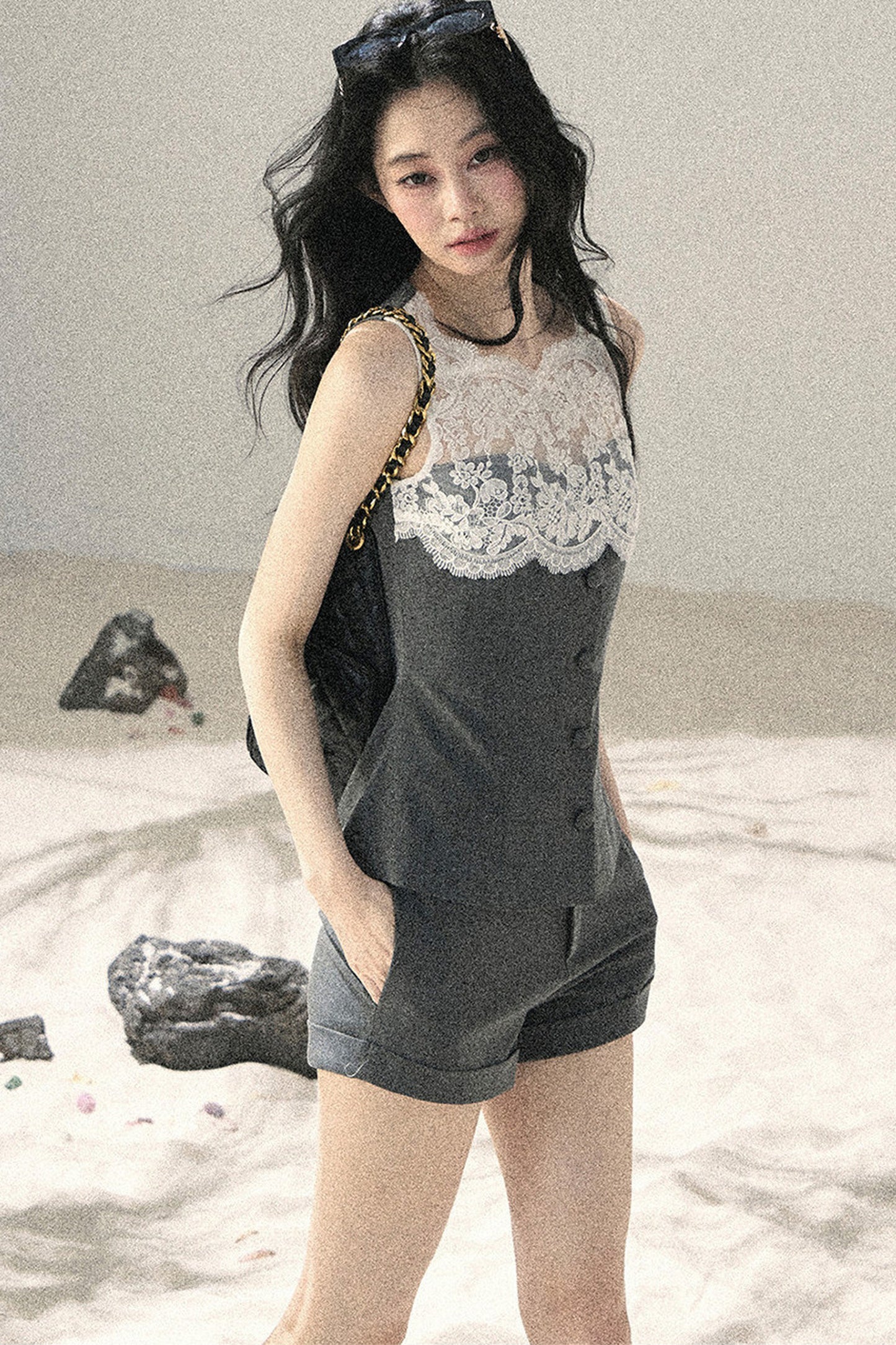 French Lace Top and Shorts Set-Up