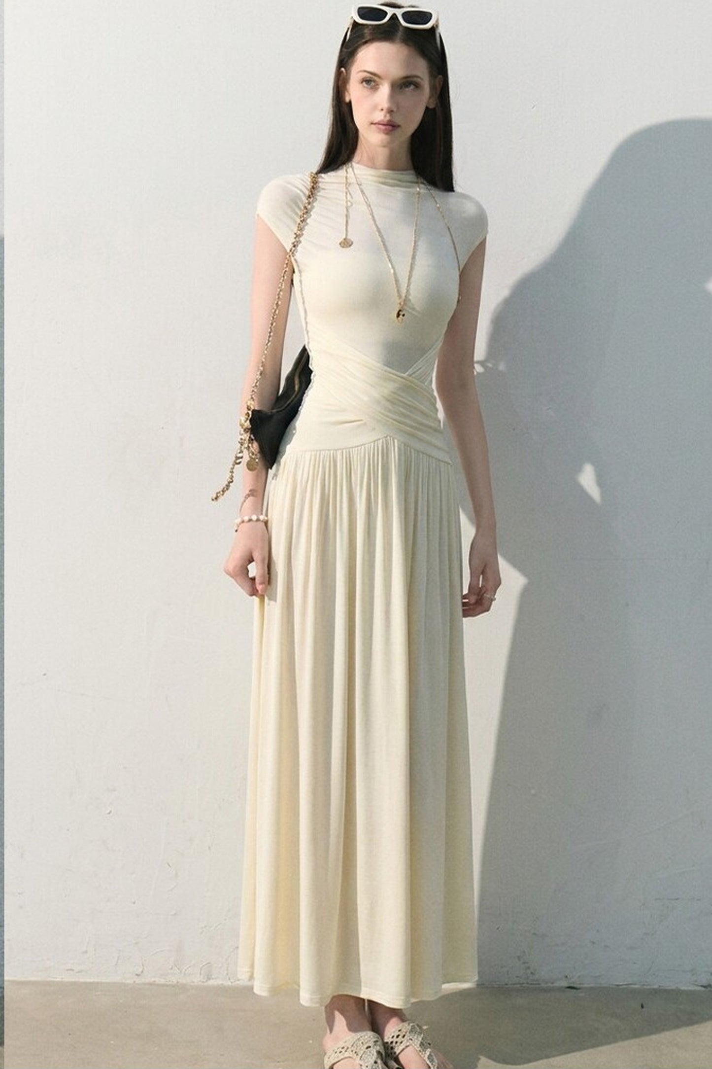Green Lake Draped Knit Dress