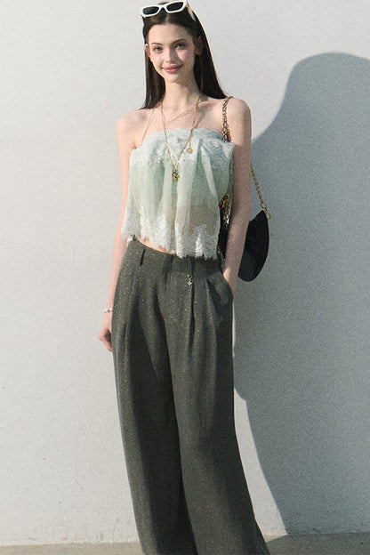 Mint Lace Off-Shoulder Top