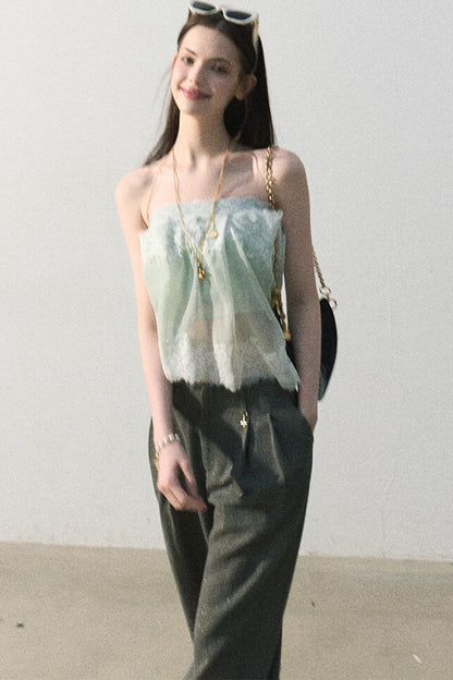 Mint Lace Off-Shoulder Top