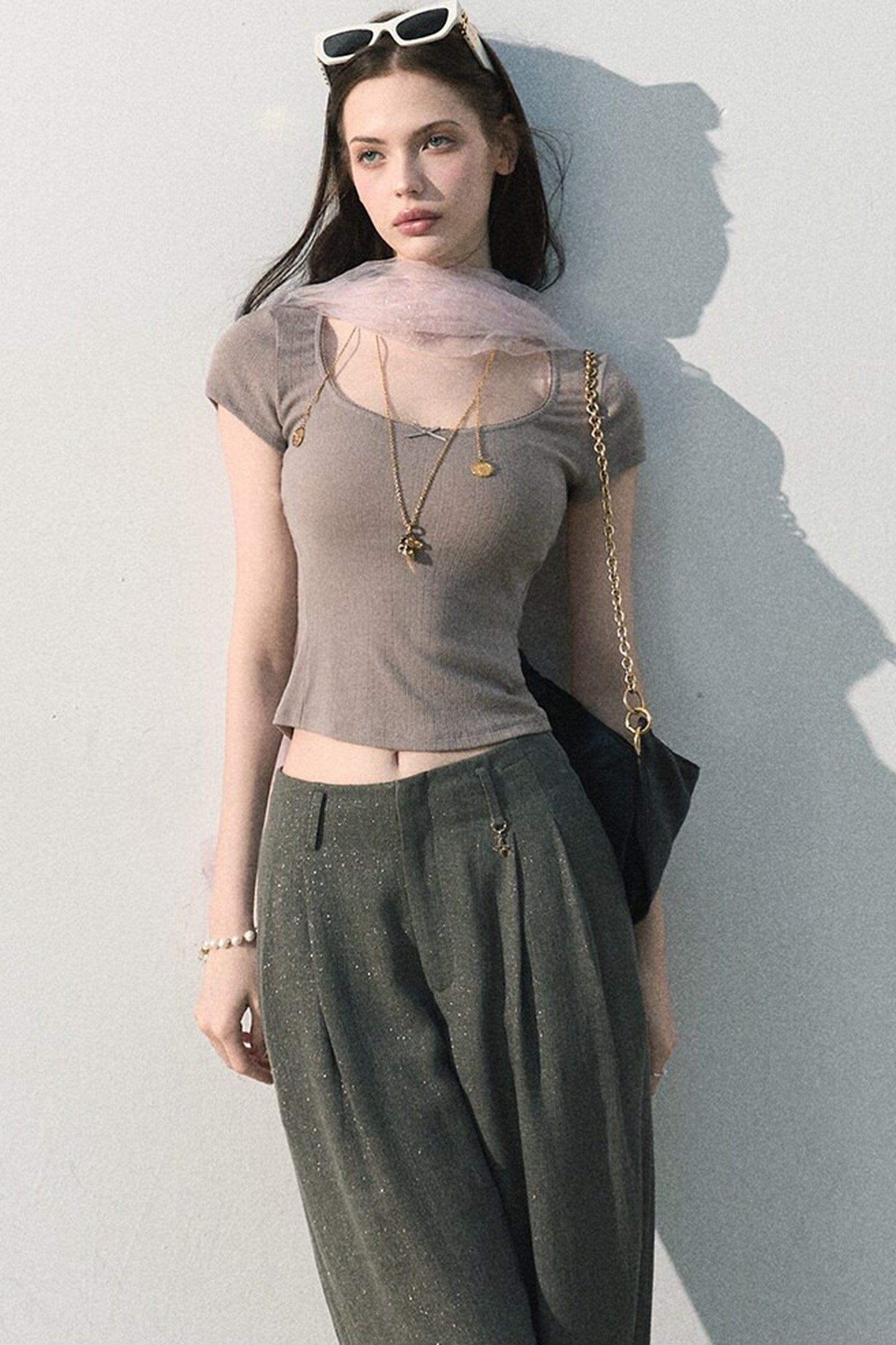 Gilded Linen Draped Pants