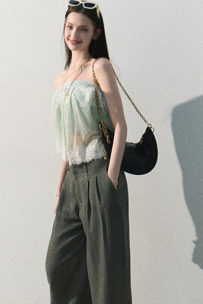 Gilded Linen Draped Pants