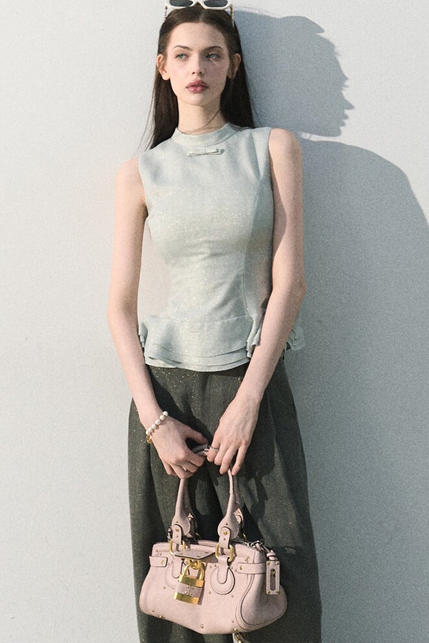 Gilded Linen Draped Pants