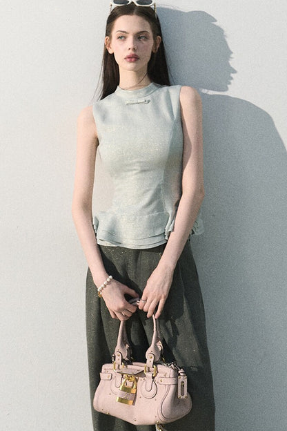 Gilded Linen Draped Pants