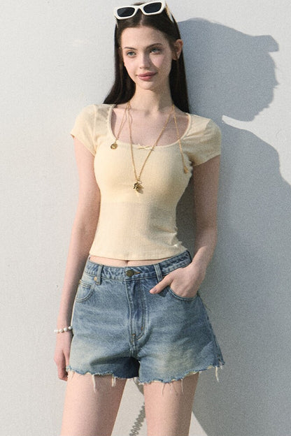 Ice Mint Jacquard Lace Top