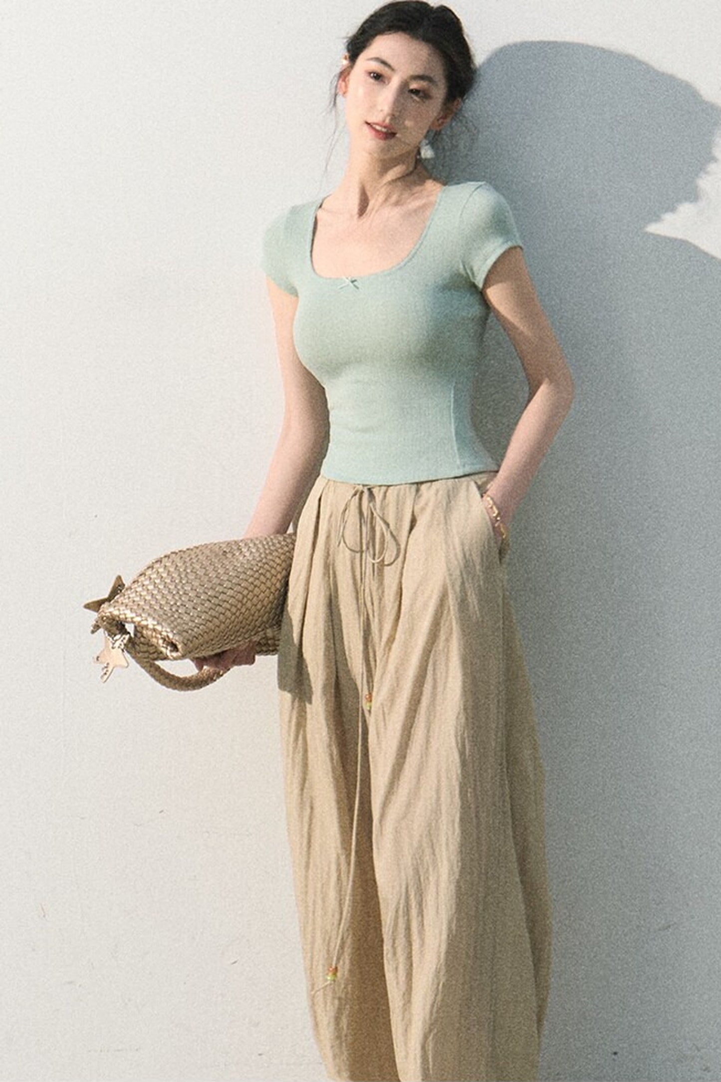 Ice Mint Jacquard Lace Top