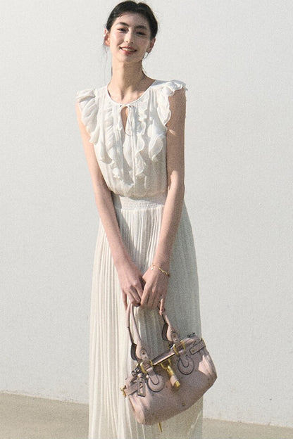 Pure White Chiffon Dress