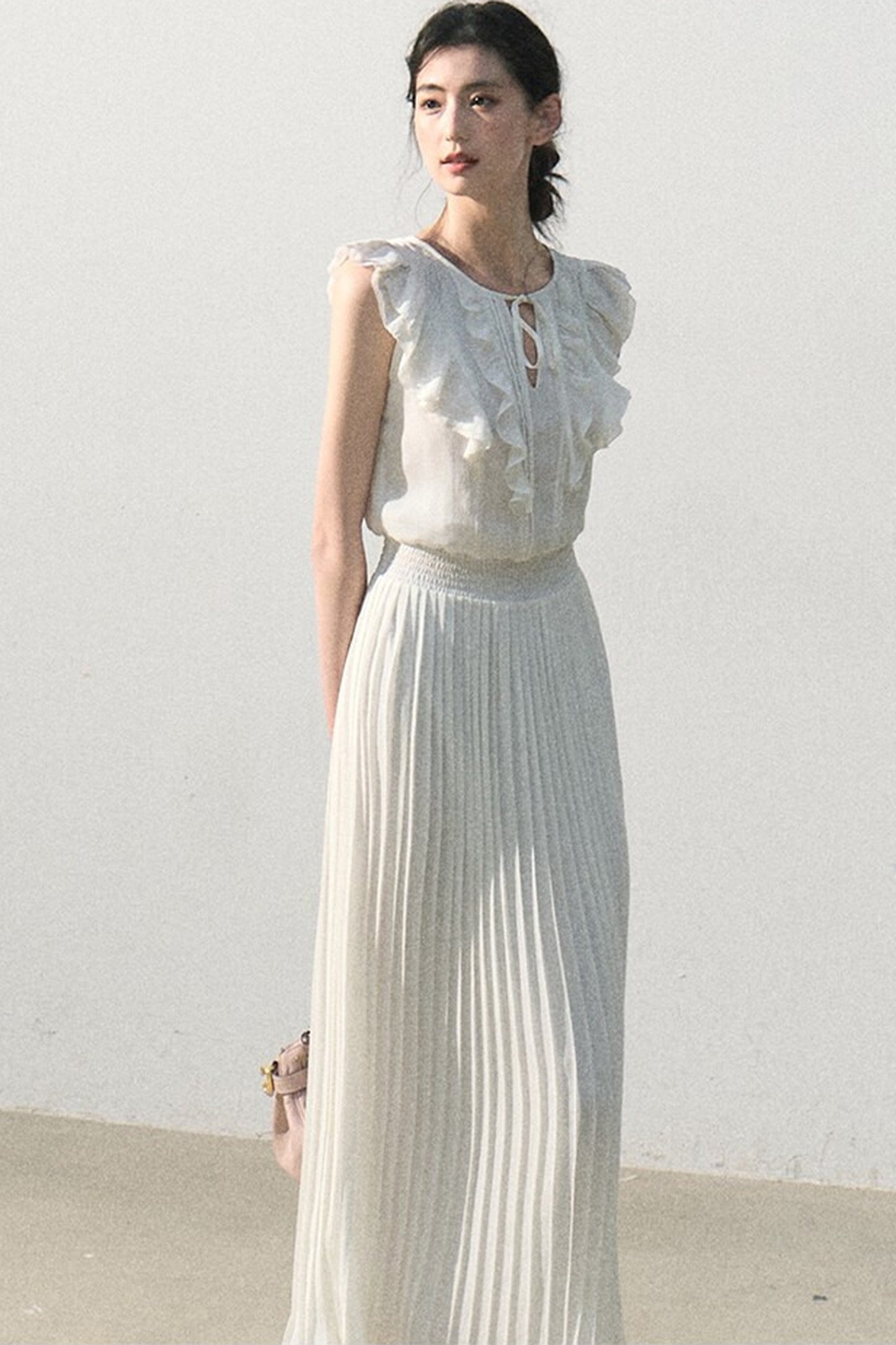 Pure White Chiffon Dress