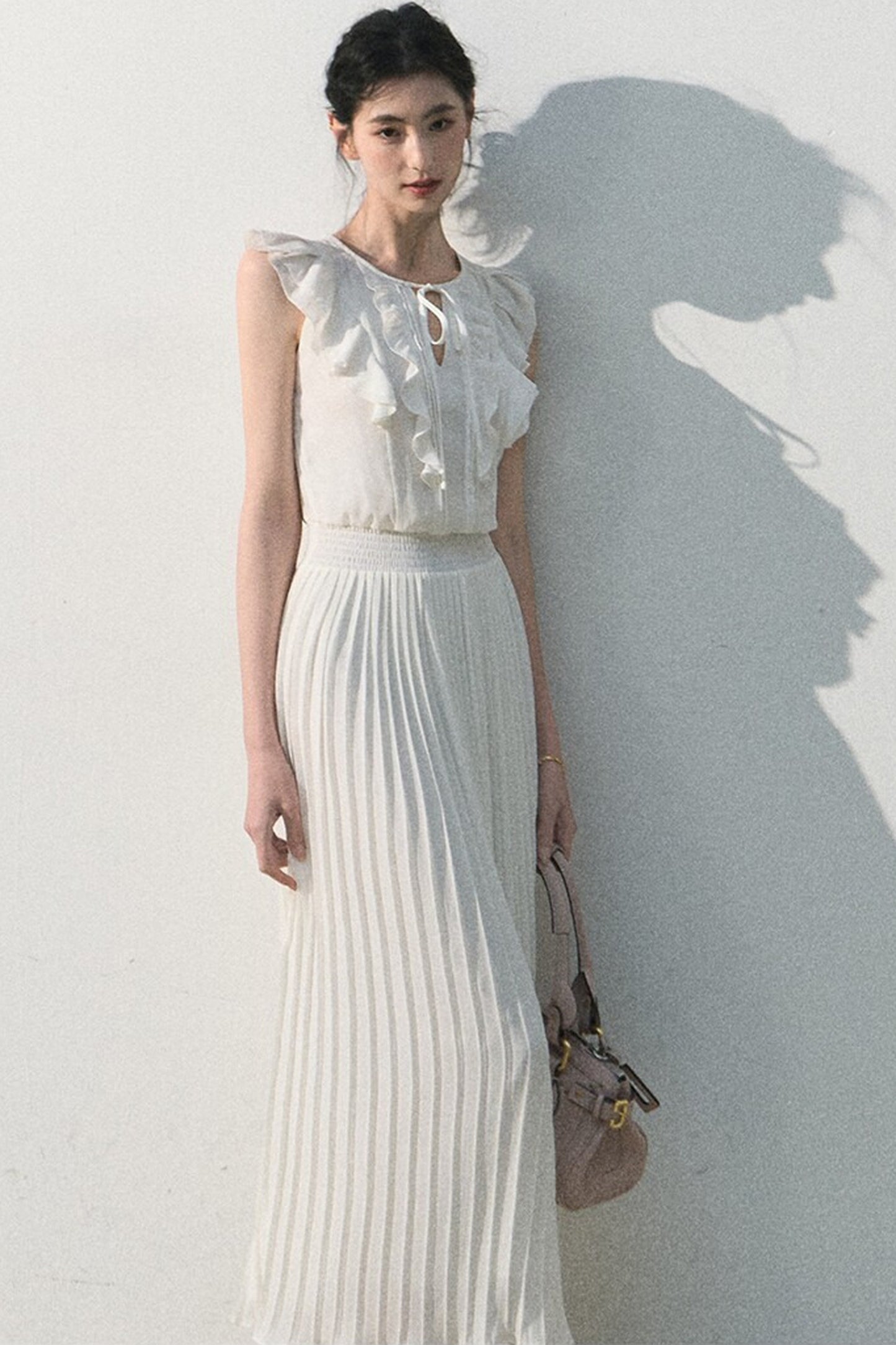 Pure White Chiffon Dress