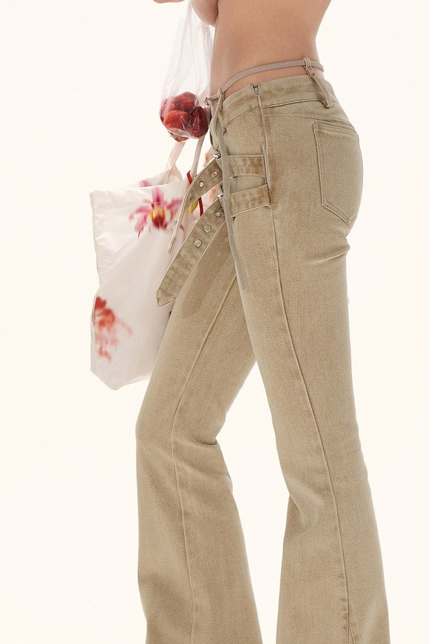 Retro Multi-Belt Flared Jeans