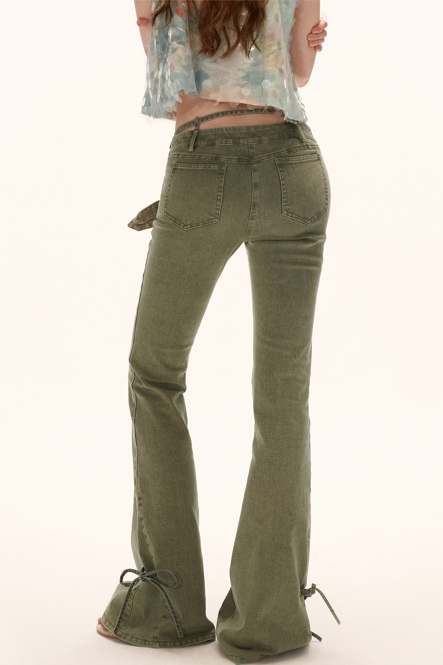 Retro Multi-Belt Flared Jeans