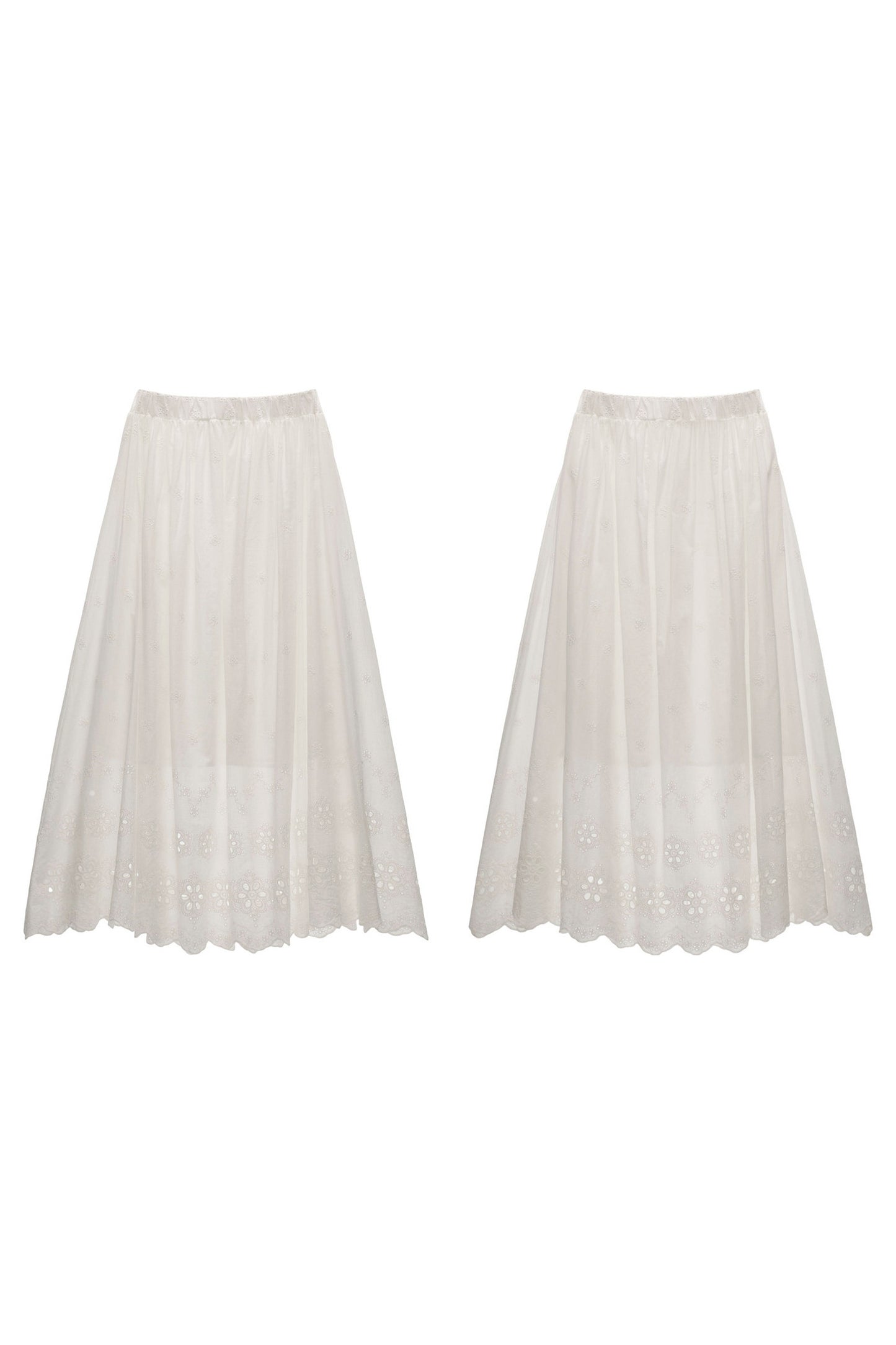 White Lace Ruffled Dress Set