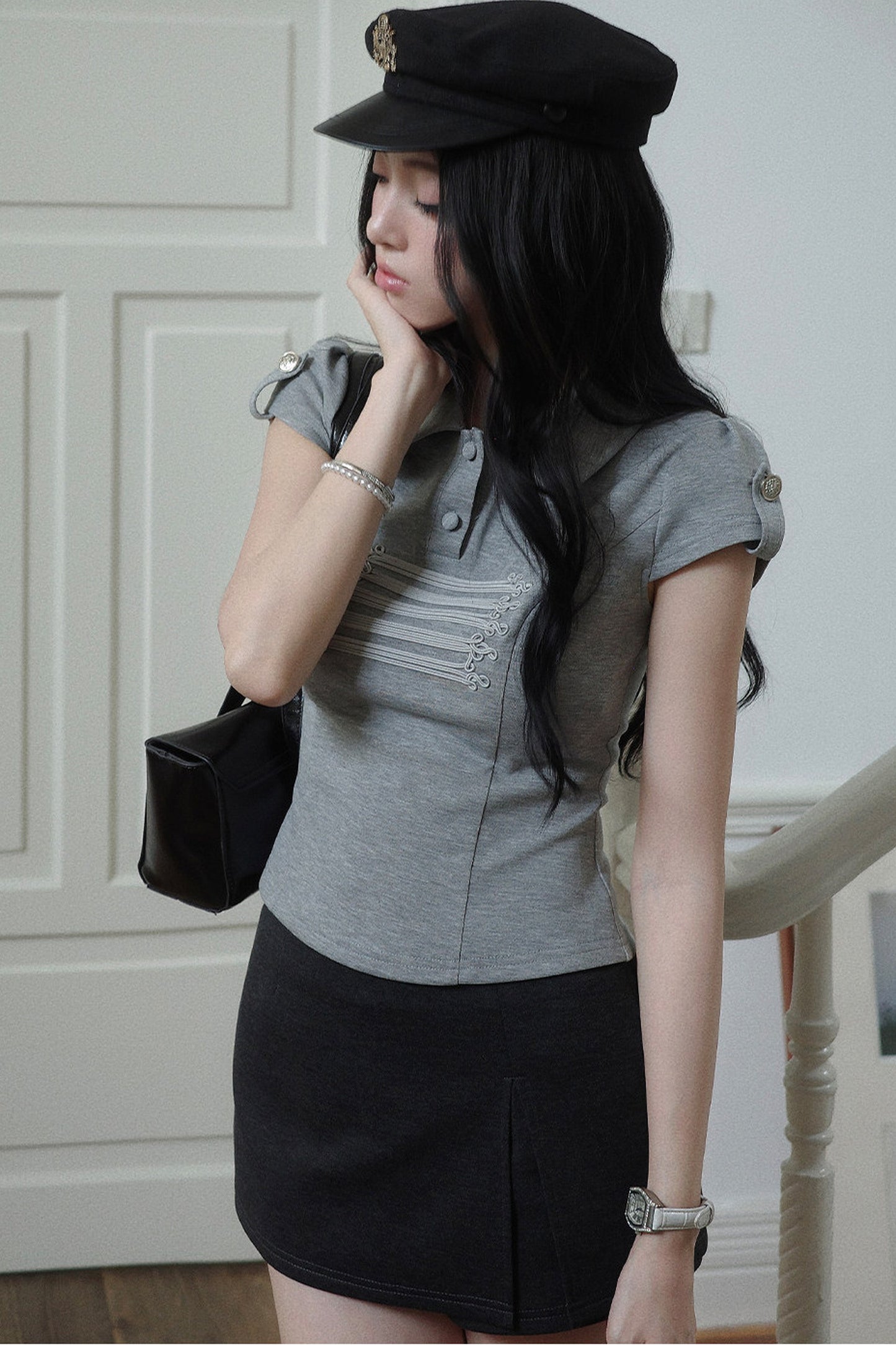 Polobluse mit Matrosenkragen