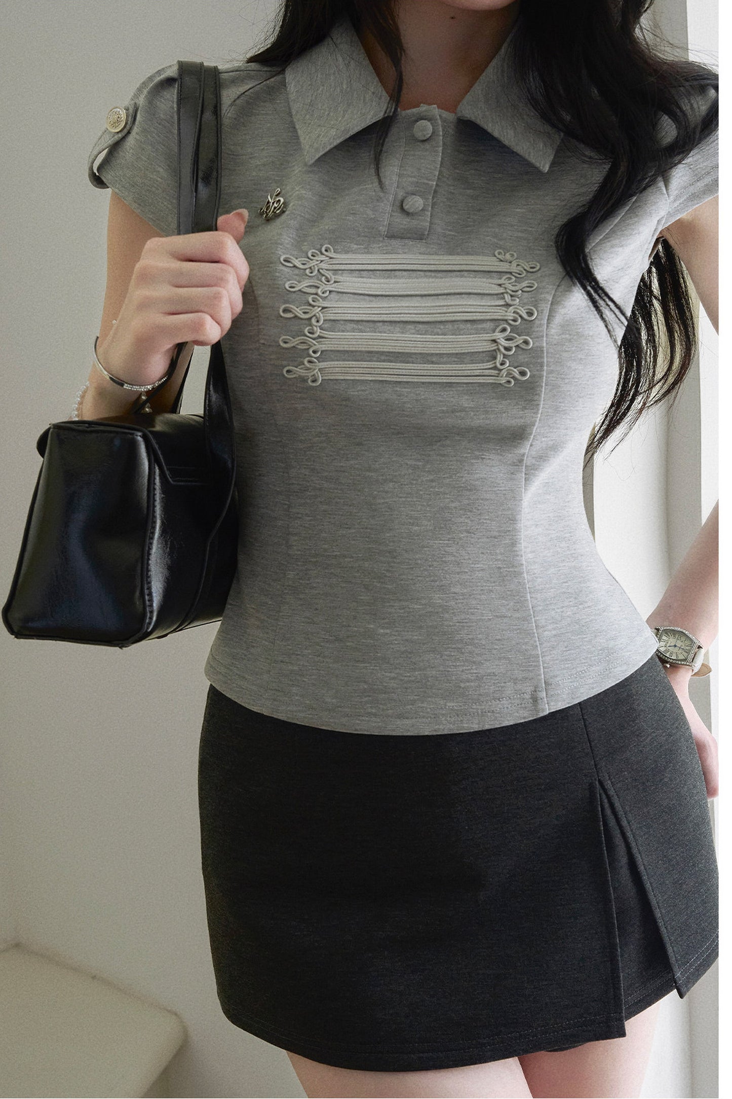 Polobluse mit Matrosenkragen