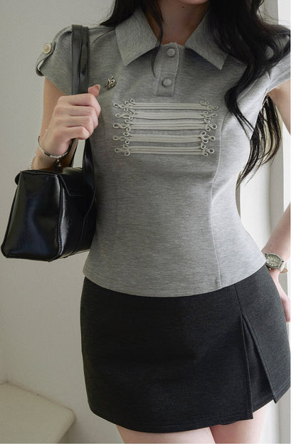 Polobluse mit Matrosenkragen