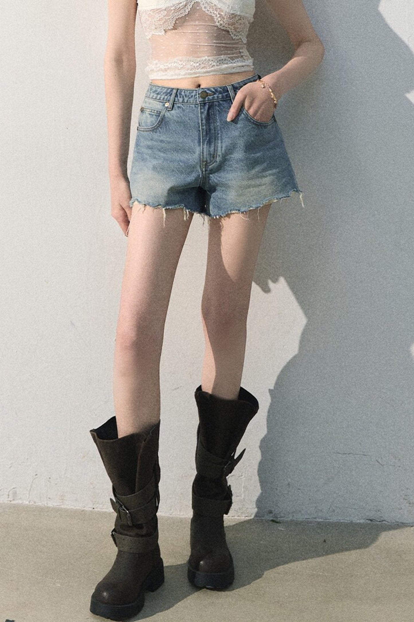 Vintage Distressed Denim Shorts