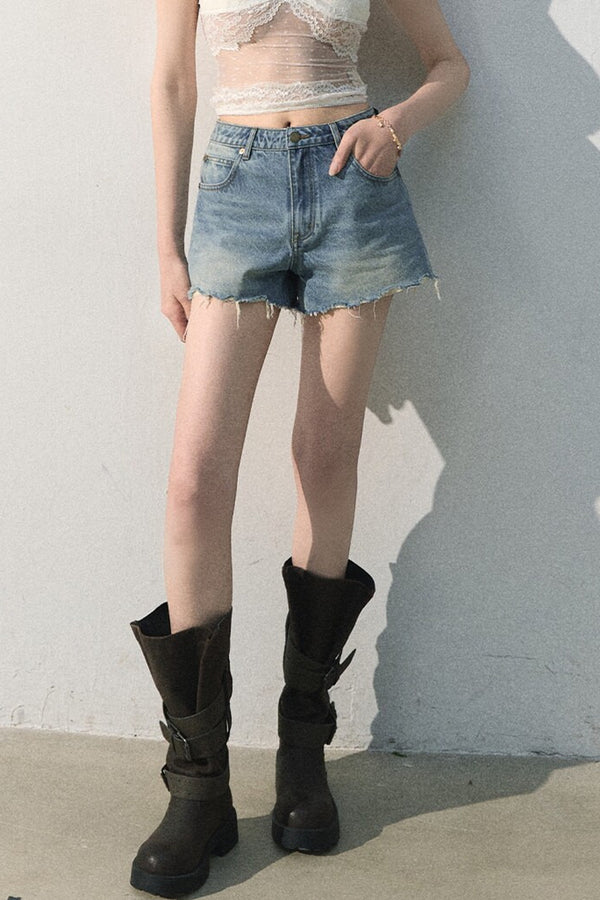 Vintage Distressed Denim Shorts