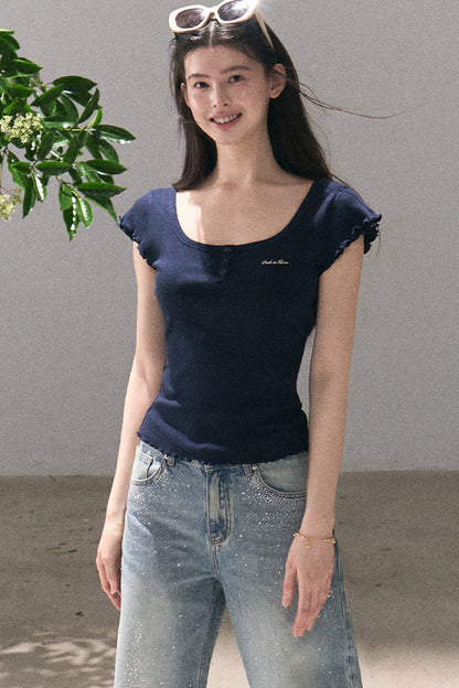 Lyocell Wool Embroidered Top