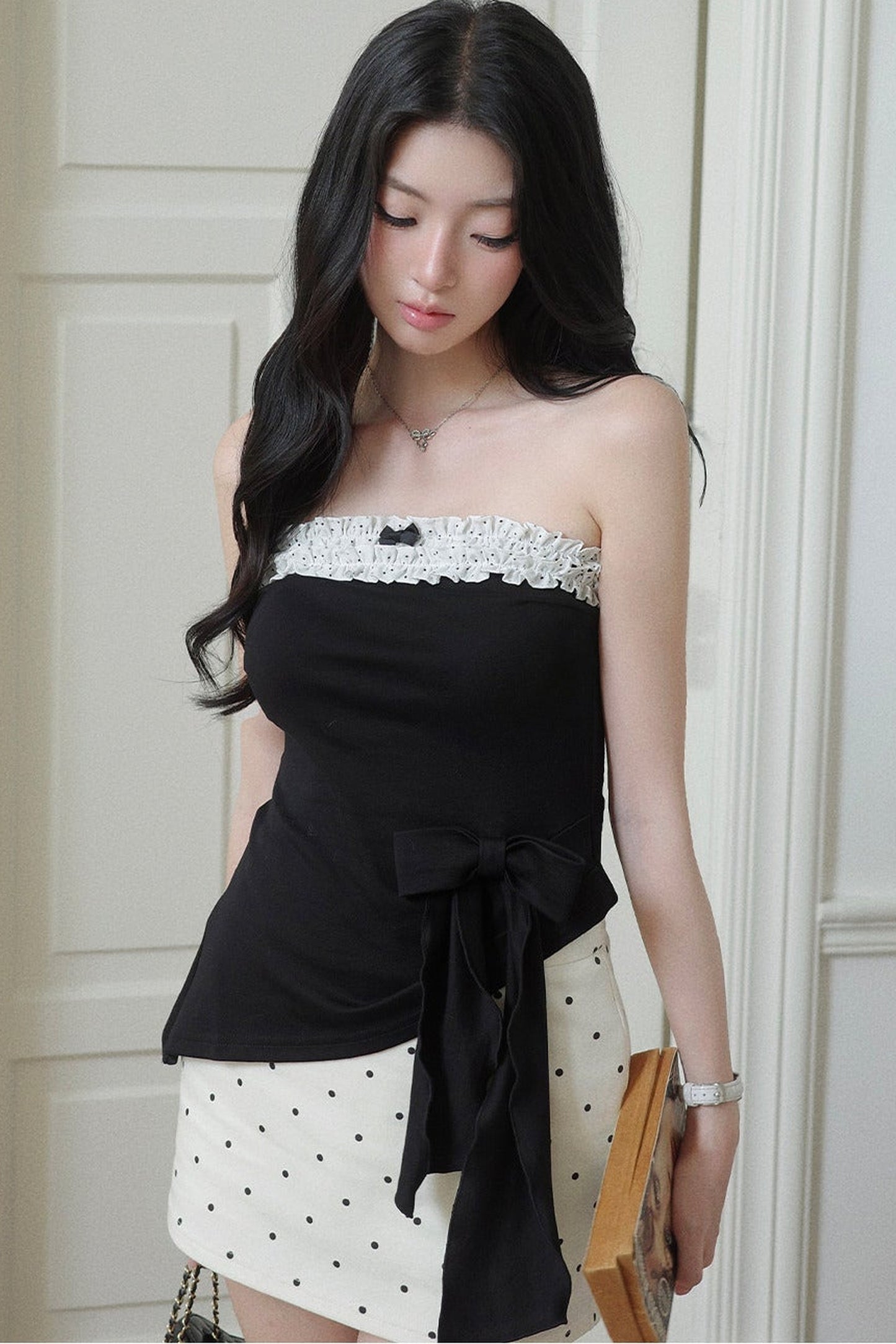 Contrast Lace Tube Top Set-Up