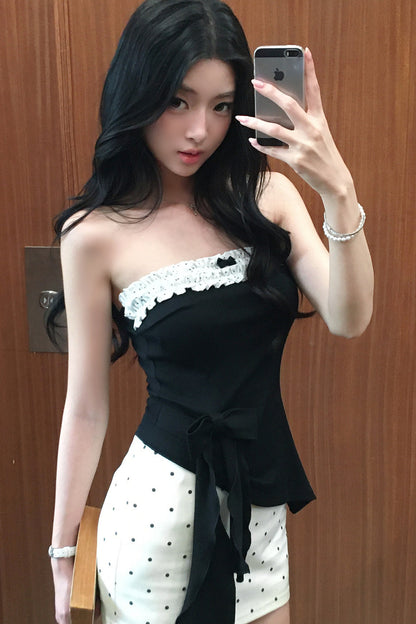 Lace Trim Polka Dot Set-Up