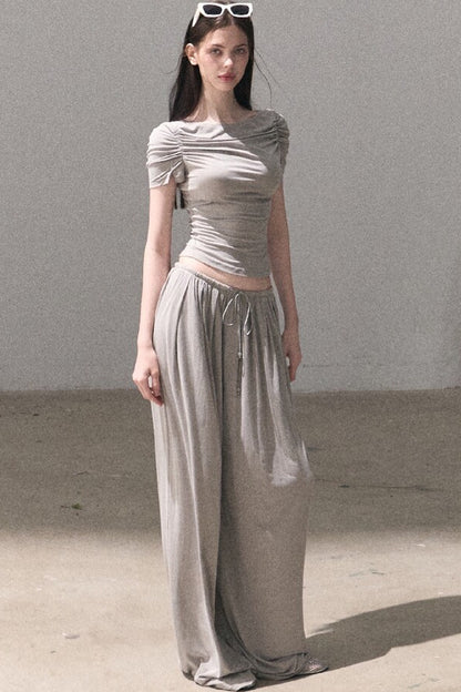 Lyocell Off-Shoulder Two-Piece Set-Up